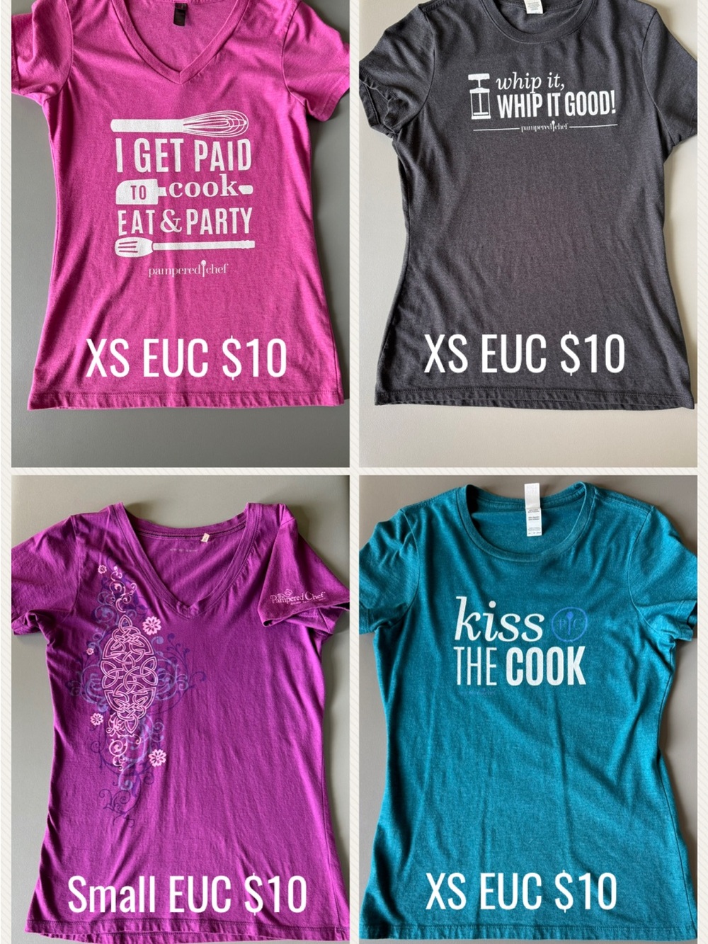 EUC Pampered Chef consultant short sleeve graphic tees bundle